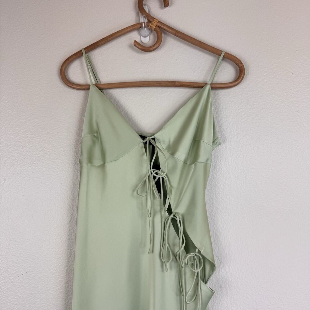 NWT Lioness x REVOLVE "About A Girl" Satin Maxi Slip Dress in Light Green/Lime ✨ - Picture 4 of 16